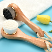 榉木长柄洗脸刷竹炭软毛凸点按摩洁面刷深层清洁毛孔去黑头清洁刷