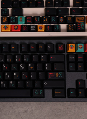 金熙非酋GMK Tribal主题热升华原厂机械键盘键帽客制化黑白大全套