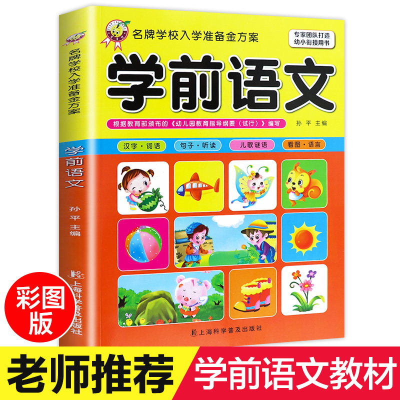 儿童学前语文教材全套幼小衔接5-6-7岁幼儿园大班升一年级学前班教材幼升小学前幼儿阅读与识字书籍看图说话儿歌谜语汉字词语句子