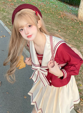 日常校供赤琼学院风班服水手服