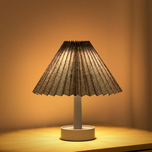 简约百褶台灯卧室柔光床头小夜灯