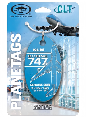 PlaneTags KLM航空 波音747飞机蒙皮行李牌 顺丰包邮