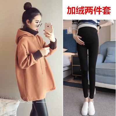 가을 정장 패셔너블한 임부복 초가을겨울 겨울옷 벨벳 스웨트셔츠 중간기장 봄 가을 상의