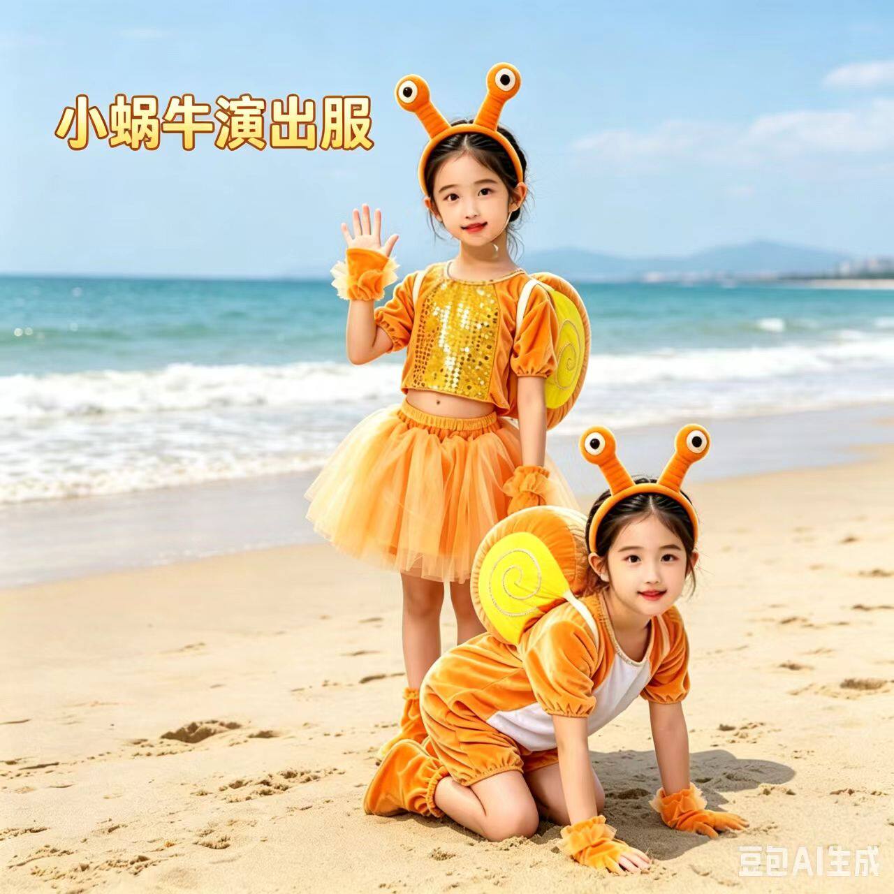 六一儿童动物蜗牛演出服装幼儿园小蜗牛话剧卡通表演服装成人衣服
