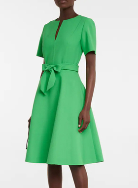 质感晚礼服短款绿色小礼服女2025新款时尚短袖年会连衣裙简单大方