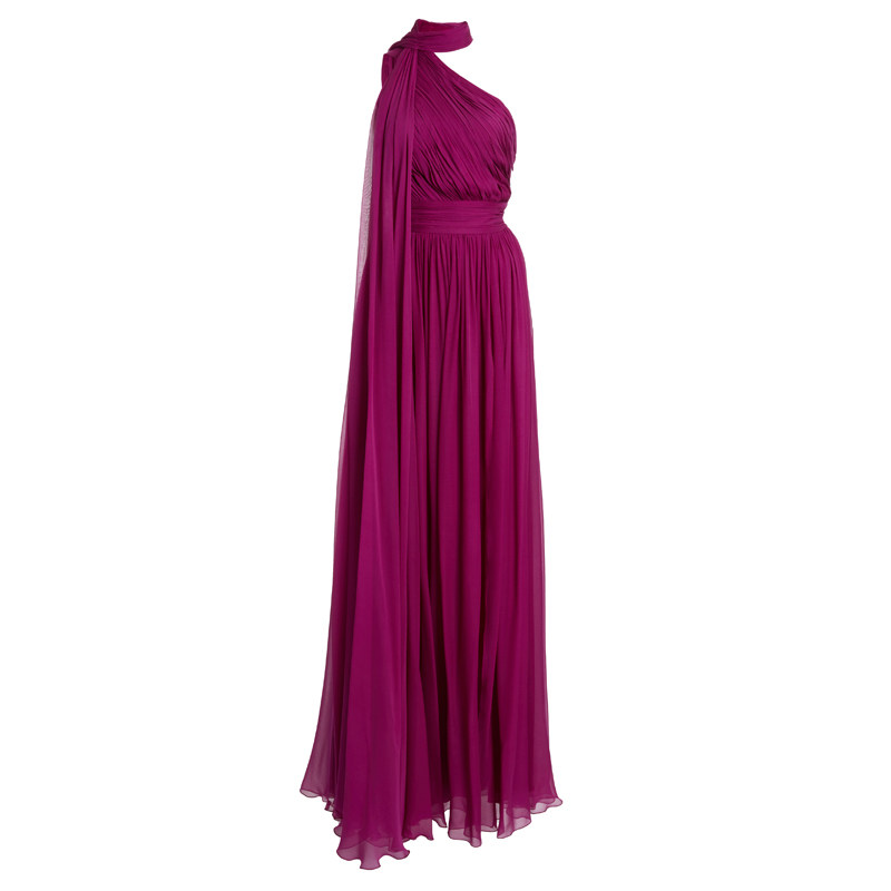 紫色晚礼服高贵气质长裙舞台装演出服年会名媛派对酒会晚宴连衣裙