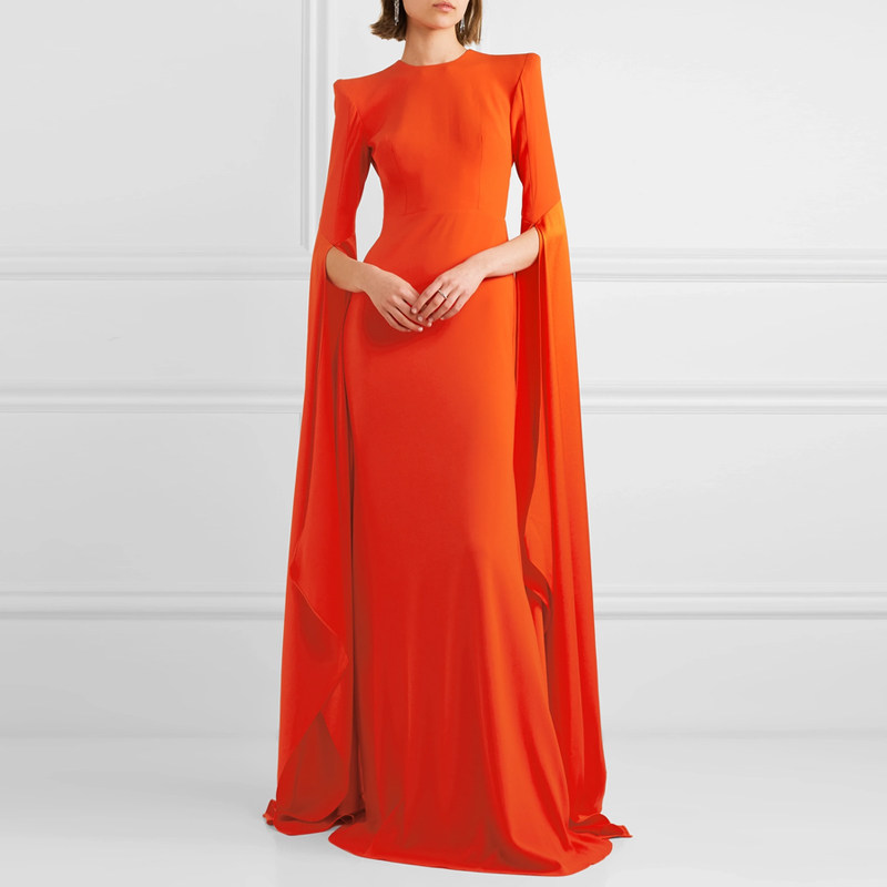 年会晚礼服小拖尾长裙走秀红毯新娘派对舞台演出服气质高贵主持人