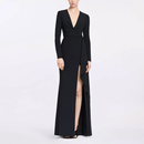 高端大气晚礼服开叉黑长裙时尚 年会晚宴派对聚会质感连衣裙 妈妈装