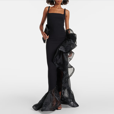 时尚晚宴长裙黑色显瘦长款