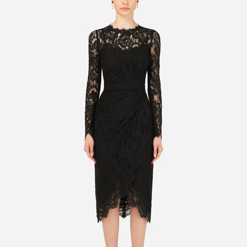 高档蕾丝修身中长裙小礼服连衣裙