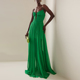 连衣裙年会女 气质车展走秀模特大赛长款 高端时尚 晚礼服绿2025新款