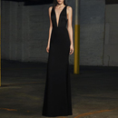 鱼尾显瘦修身 年会晚礼服长2025新款 简单大方主持人年会连衣裙女装