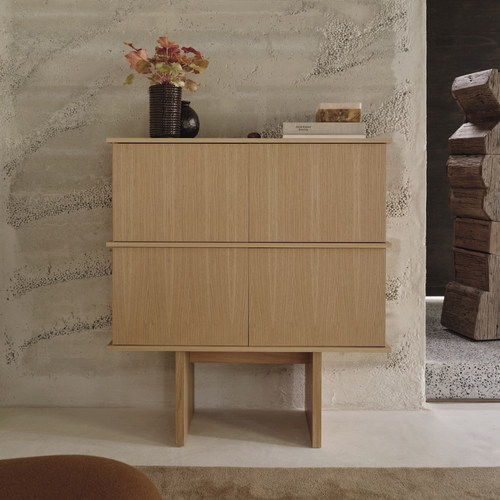 Ferm Living Stilt 餐边柜高脚玄关柜小户型原木风装饰柜子走廊