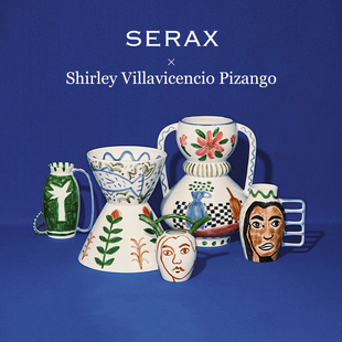 Serax Santiago手工艺术花瓶摆件秘鲁村庄花器客厅插花手绘落地款