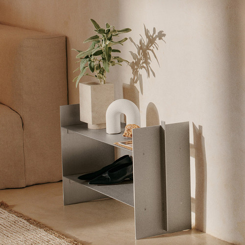 Ferm Living Lager铝制置物架鞋架门口收纳鞋柜简约现代室内鞋架
