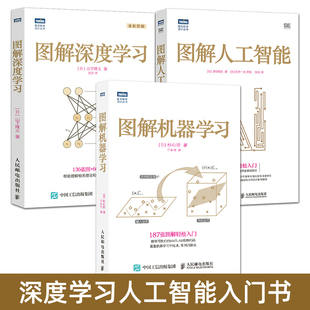 人工智能入门书 图解深度学习+图解机器学习+图解人工智能 开发基础知识 教程 神经网络 ai人工智能算法书籍 自然语言处理技术书