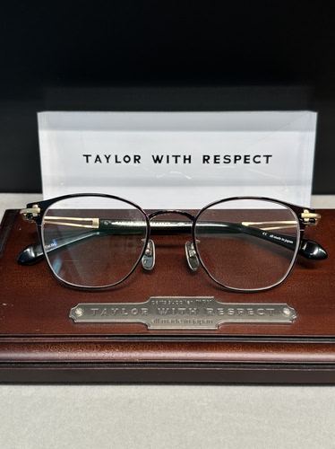 正品Taylor with respect日本手工镜架全框黑色钛架男女款
