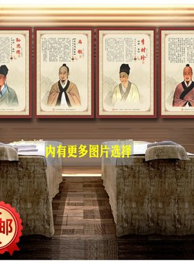 中国古代十大名医华佗头像简介装饰画挂图中医海报画像挂画壁画像