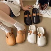 外穿时尚 包头拖鞋 女夏季 百搭防滑高级懒人一脚蹬软底情侣居家凉拖