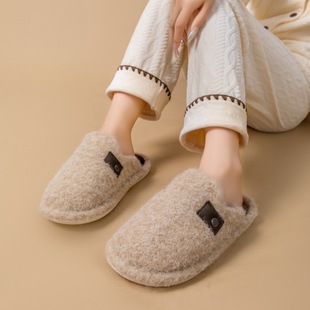 新款保暖加绒拖鞋厚底毛绒冬天棉拖鞋女外穿高级感防滑舒适柔软