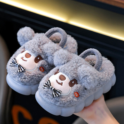 儿童棉拖鞋女童冬季可爱卡通保暖