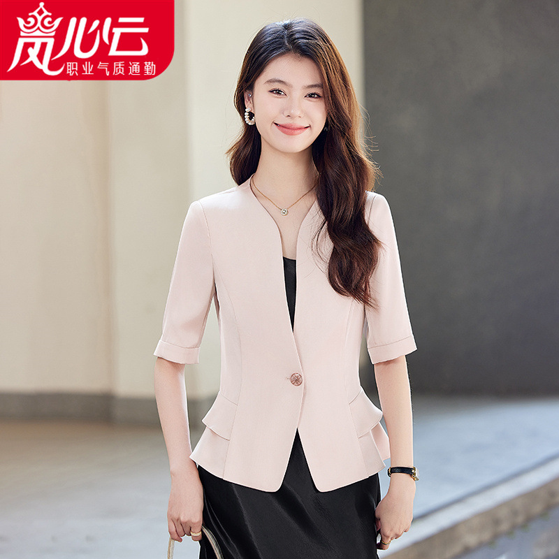 西装套装女2025夏新款薄款七分袖高级感气质小个子西服上衣25926