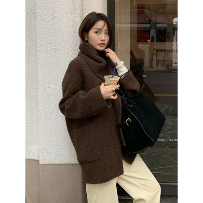 广州六米THE MIND马海毛双面呢子大衣2024冬季高级感毛呢外套Y001