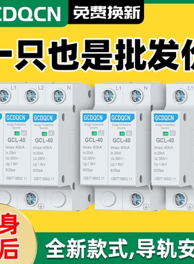 G CDQCN浪涌保护器 4P防雷保护器 家用220V 2P避雷器电涌开关光伏