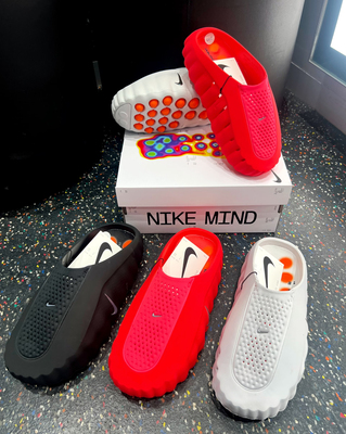 Nike Mind 001 Recovery Slide 红黑银色 男子包头拖鞋HQ4307-600