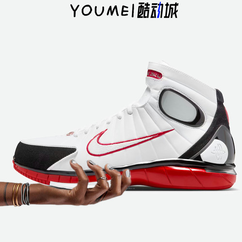 Nike Air Zoom Huarache 科比2k4白红黑篮球鞋男女同款IV3782-100