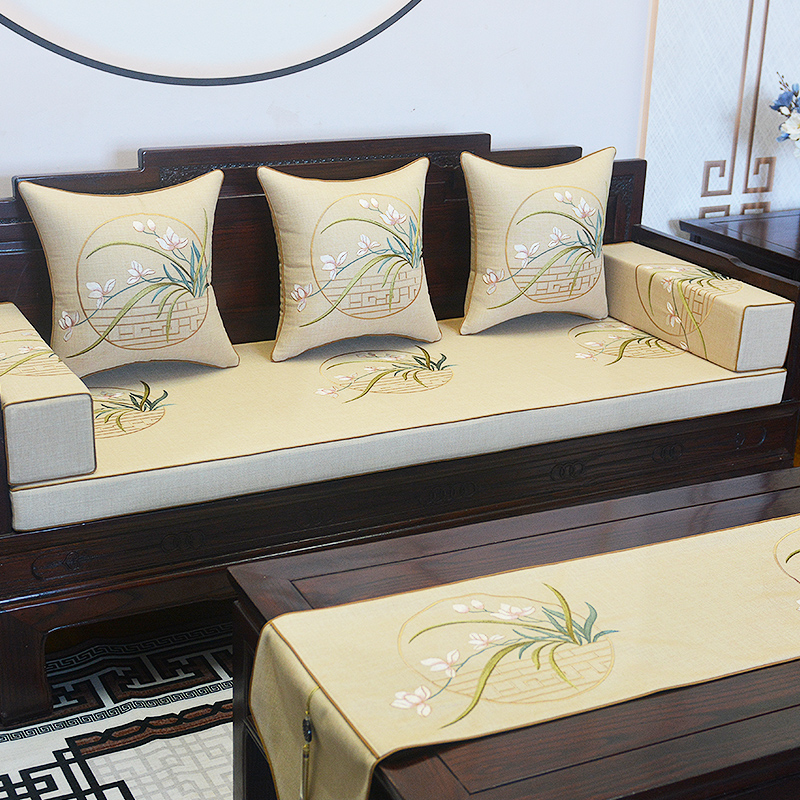 中式红木沙发坐垫定制防滑罗汉床垫高密度海绵单人实木沙发垫定做