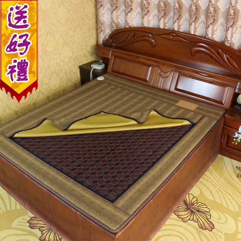 玉石锗石托玛琳双温双控工厂直销保暖电加热单双人家用理疗床垫子