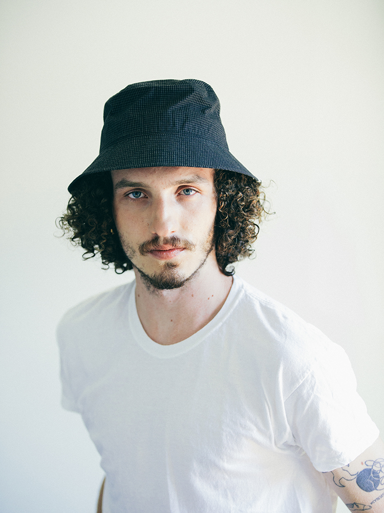 HUNTISM 夏季轻量百搭格纹水桶帽纯棉男女遮阳帽 Bucket Hat