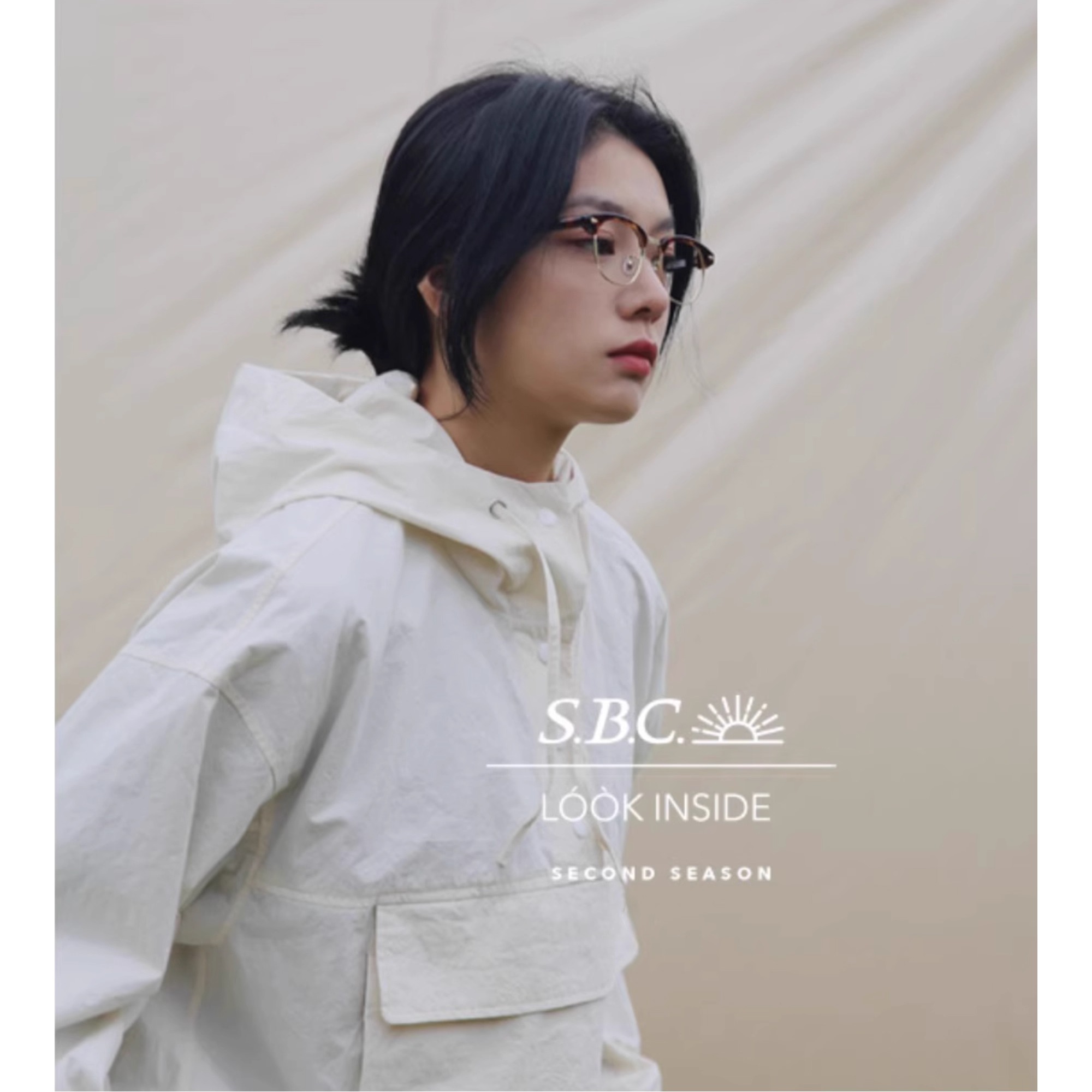 SBC x LOOK INSIDE眉毛线眼镜框架钛合金板材复古眼镜架绿松石