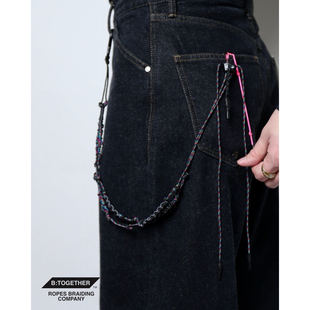 斜挂 尼龙伞绳背带多色编织 TOGETHER 饰多用带 裤 装 颈挂