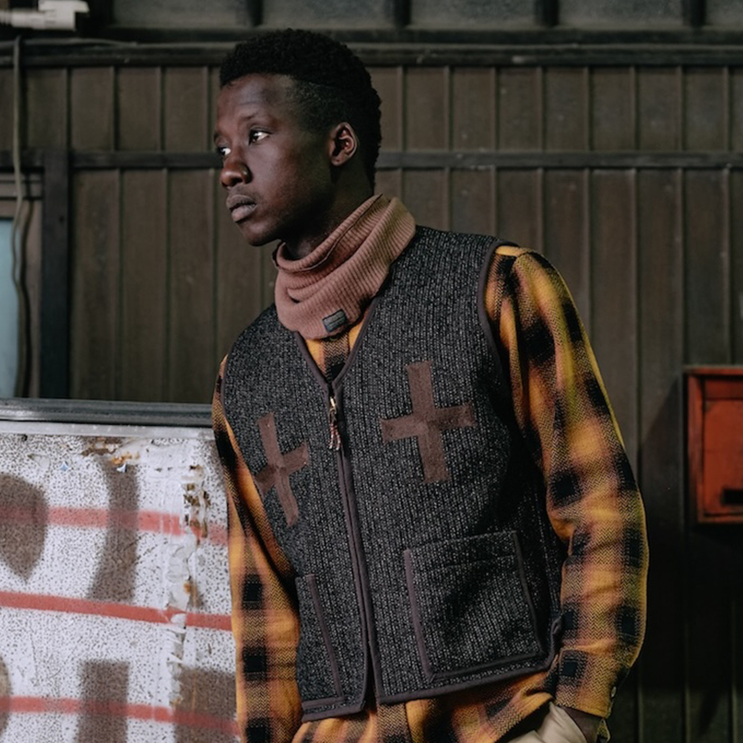 GypsySons 羊毛混纺针织围巾 加藤主理 针织围巾 头巾围脖两用