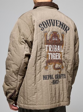 KRIFF MAYER山岩肌理 绗缝夹克西藏虎刺绣灯芯绒领口袖口保暖款