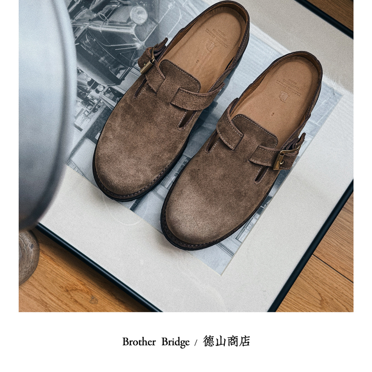 Brother Bridge 宝藏拖鞋固特异工艺麂皮博肯鞋轻量通勤凉鞋