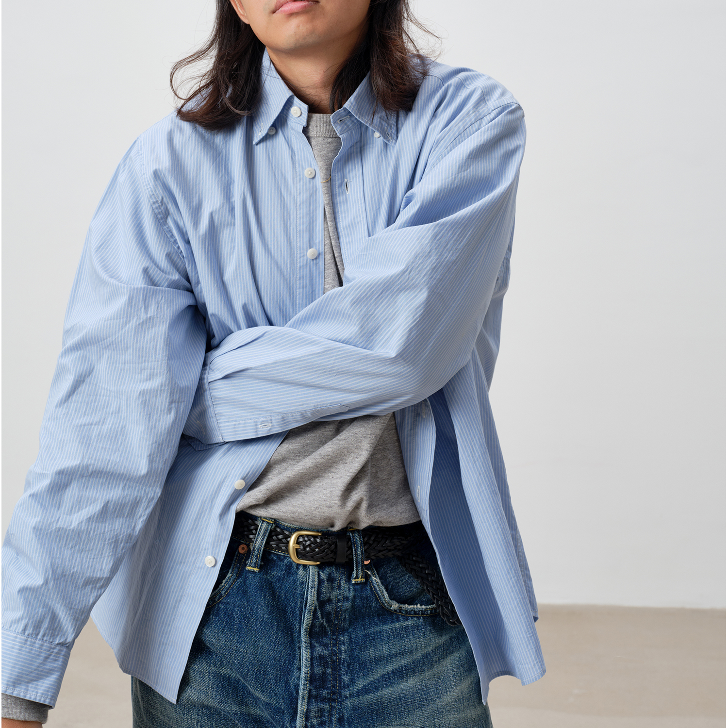 REMOCREVO Oxford Shirts 条纹衬衫 春秋轻舒百搭通勤男士衬衫