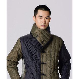 TAION REVERSIBLE CHINA BUTTON DOWN SCARF 冬季双面羽绒围脖