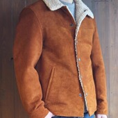 Y2LEATHE秋冬进阶美式 牧场外套羊毛绒工作夹克翻毛皮衣