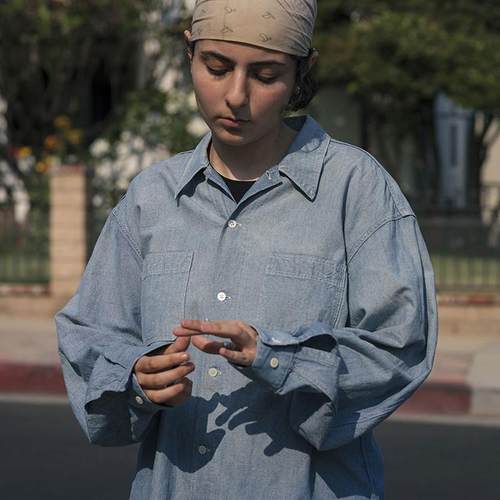 PHIGVEL MAKERS扛鼎新作复古水洗青年布棉麻长袖衬衫CHAMBRAY