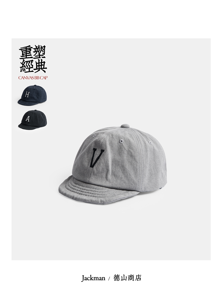 JACKMAN 全球选品店热卖复古短檐棒球帽男女棉麻运动帽刺绣字母