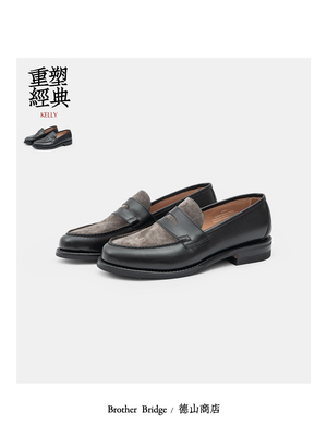 意大利日本皮革一脚蹬乐福鞋