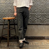 Resolute林芳亨15周年限定标准中腰直筒赤耳黑色牛仔裤 GB714