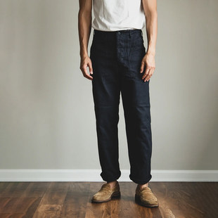 复古王炸orSlow秋冬重磅美式工装裤 标准直筒 麂皮质感法兰绒长裤