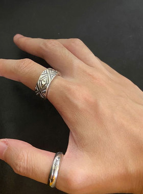 BARNS X NORTHWORKS 老印第安TEEPEE纹饰纯银指环戒指