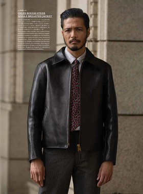 Y2 Leather 店铺限定 重磅油浸粗粒牛皮夹克 茶芯复古可养 修身款