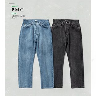 穿搭高阶之选PHIGVEL经典水洗牛仔裤 12oz白耳丹宁 直筒常青款