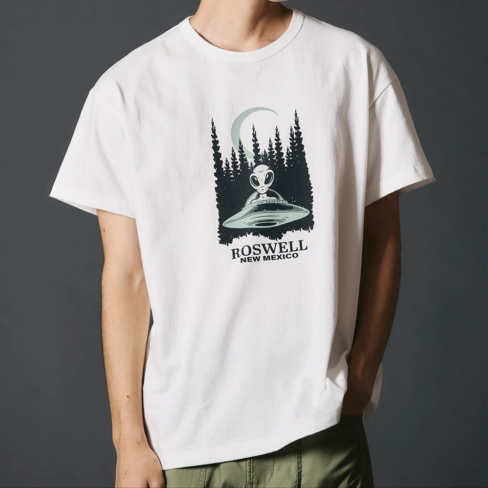 Barns罗斯威尔特别款14支重磅筒织T恤男女宽舒复古UFO TEE